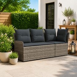 Outdoor Sectional Sofa Set 2-Piece Garden Armrest Corner Seating Modern Patio