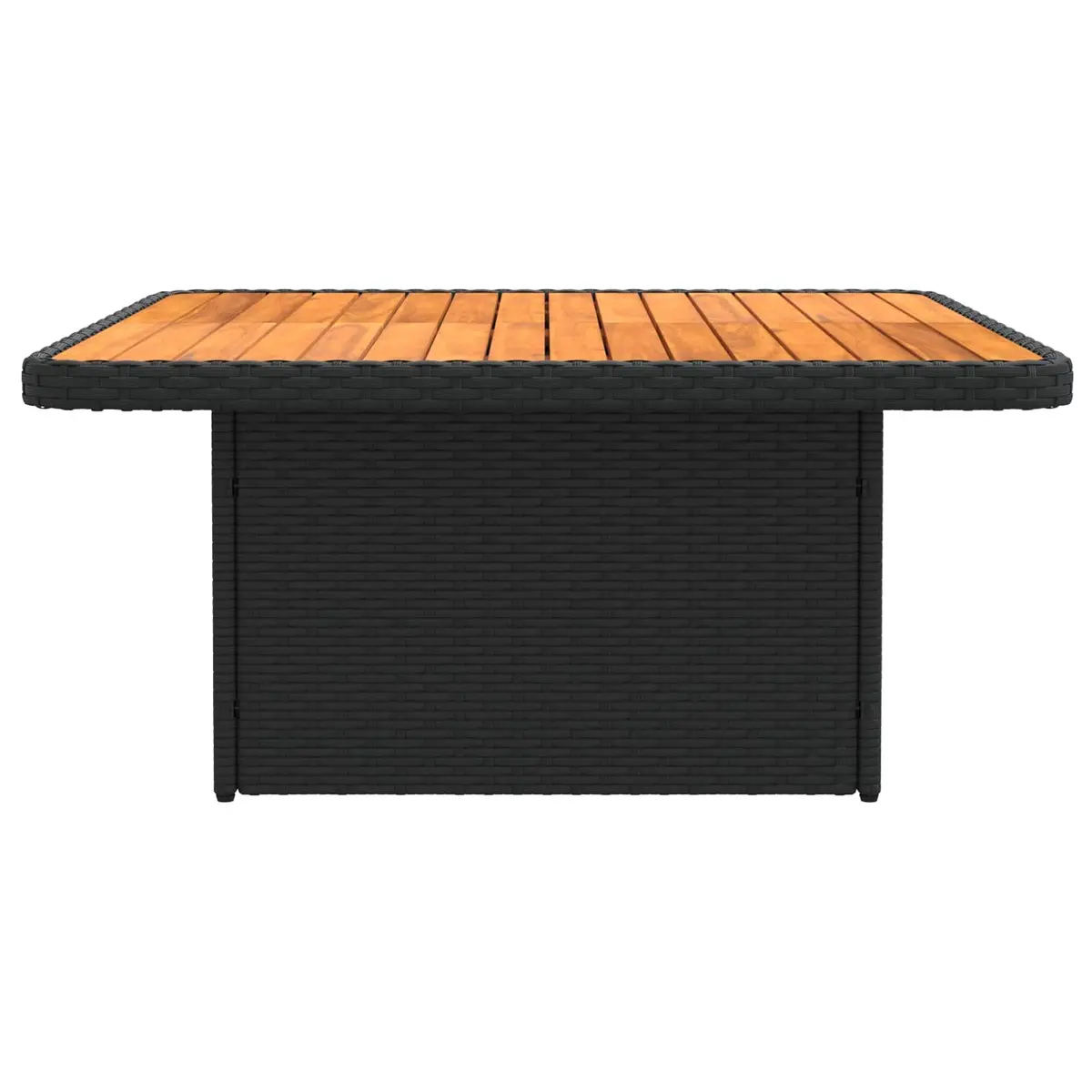 Outdoor Sectional Sofa Black 2-Piece Set with Lift-Up Table