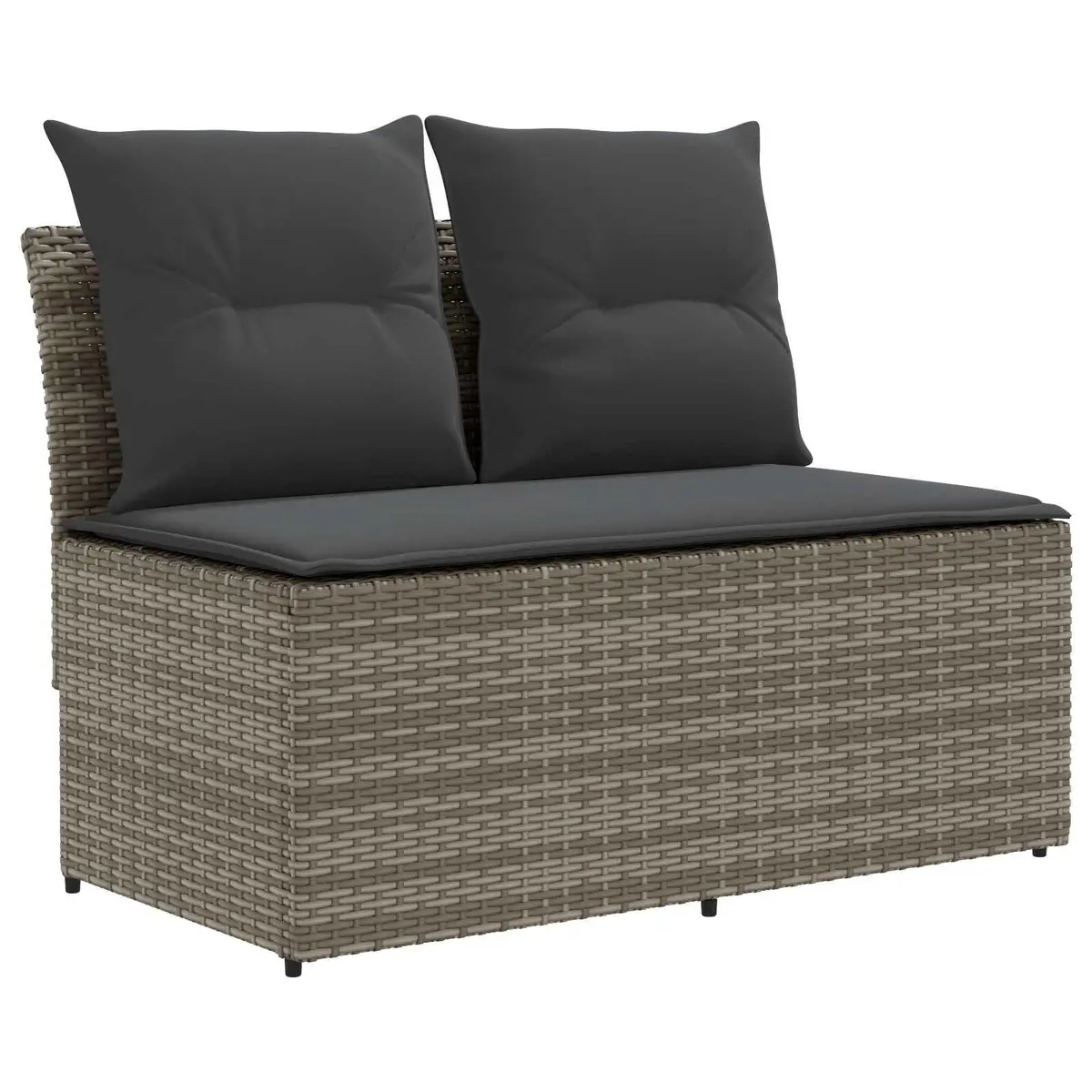 Outdoor Sofa Sectional Grey Lift-up Table PE Rattan Garden Seating