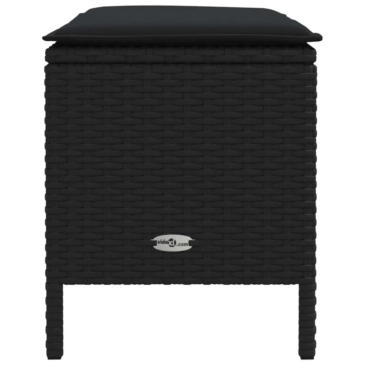 Garden Footstool Black 80x38x45cm Removable Pillow for Indoor and Outdoor Use
