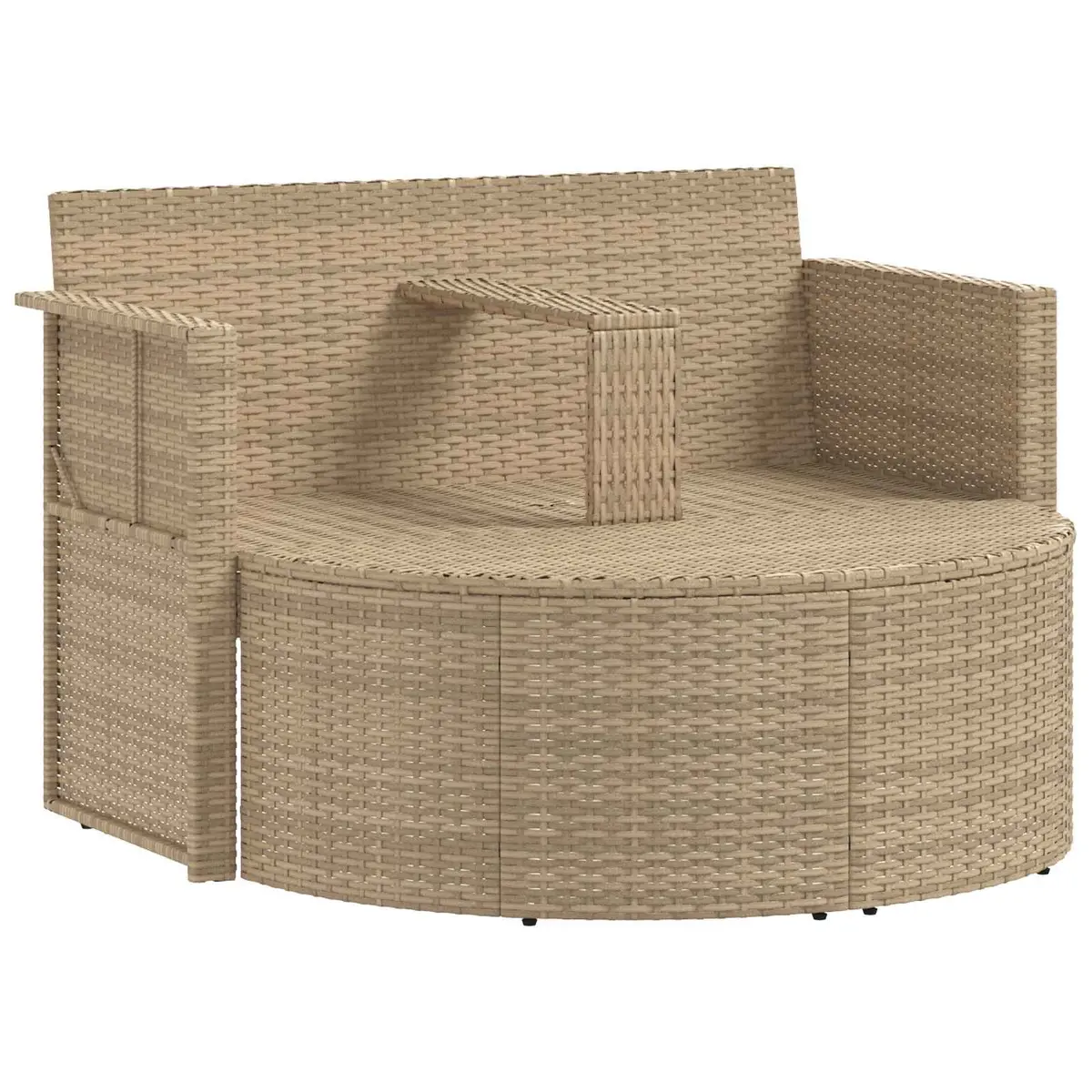 Garden Sofa Set Beige 8 Piece Outdoor Lounge Furniture with Adjustable Parasol
