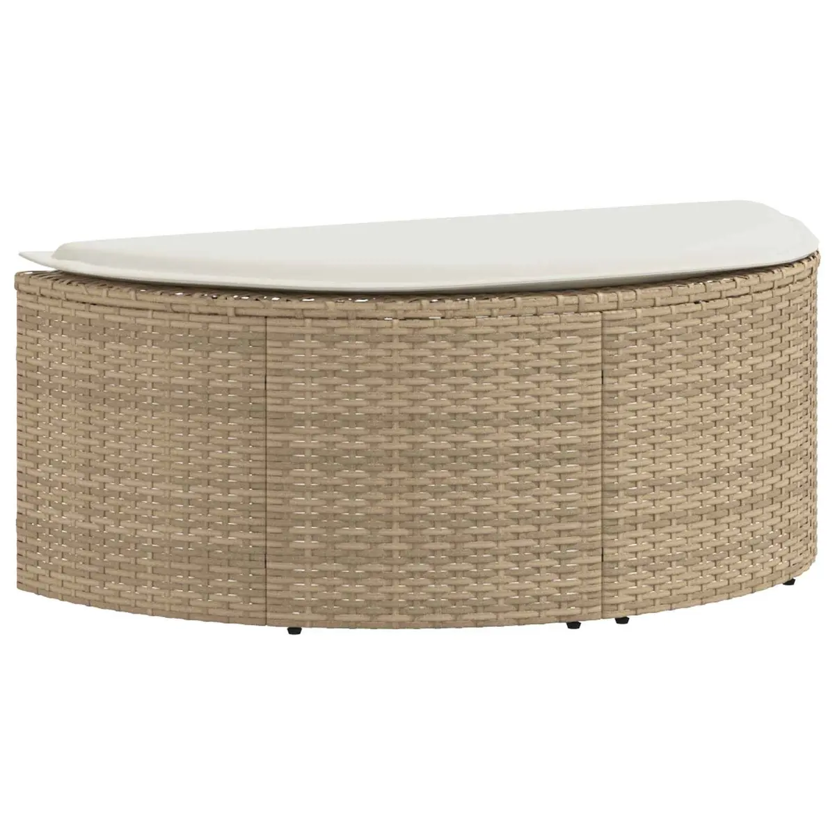 Garden Sofa Set Beige 8 Piece Outdoor Lounge Furniture with Adjustable Parasol