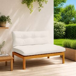 Compact Acacia Wood Middle Sectional Sofa Unit