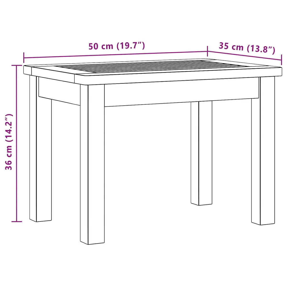 Solid Acacia Wood Coffee Table Indoor Outdoor Garden Living Room Furniture Brown
