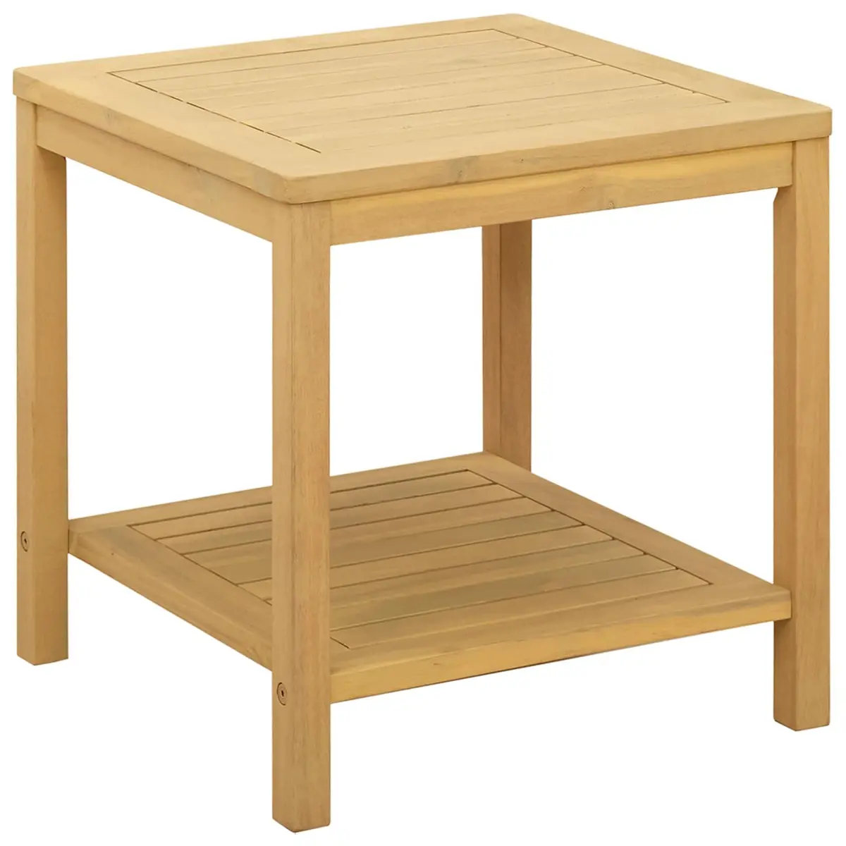 Solid Acacia Wood Side Table Brown 45x45x45cm Sturdy Frame for Patio Garden Indoor Use