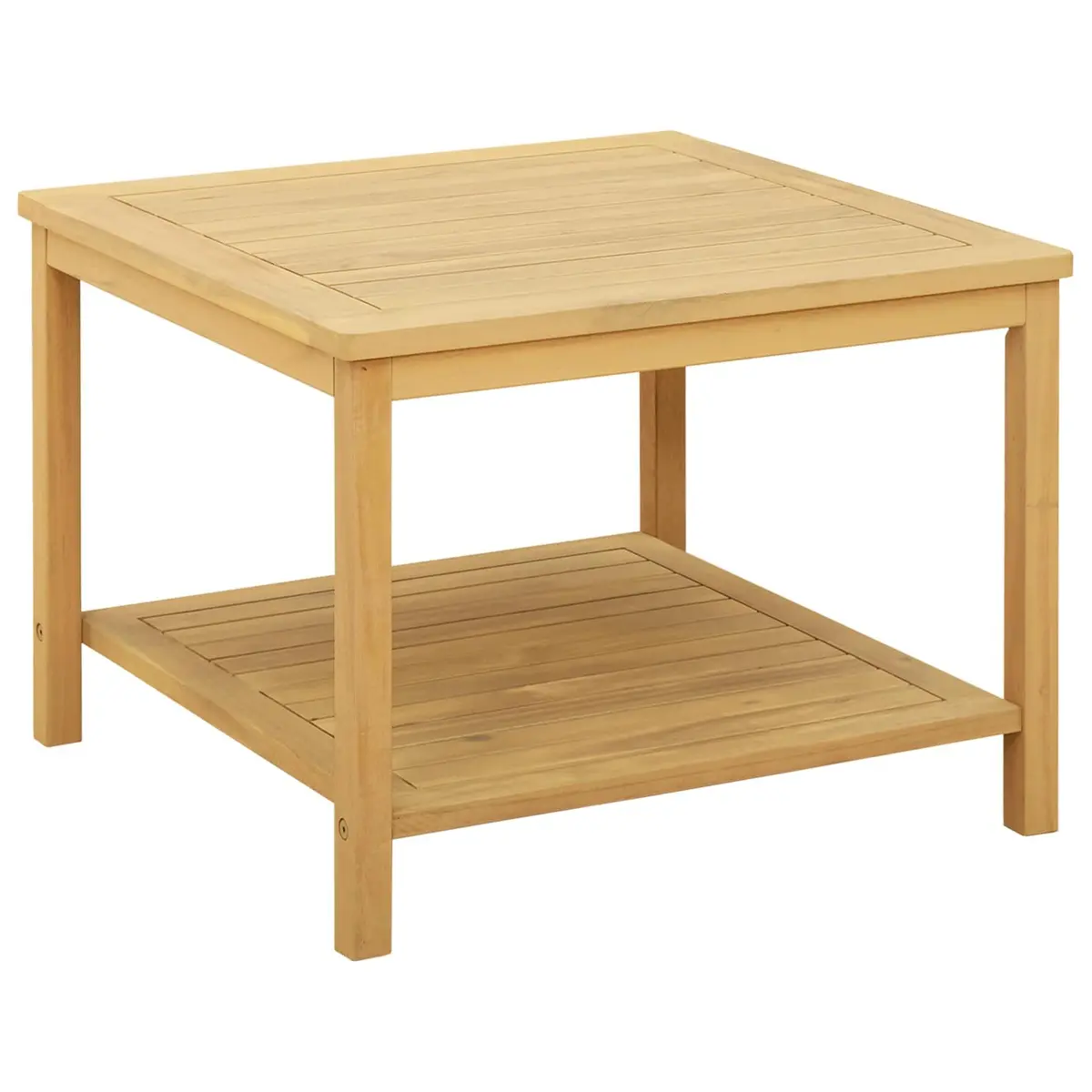 Side Table Solid Acacia Wood 60x60x45cm Rustic Garden Patio Accent Furniture