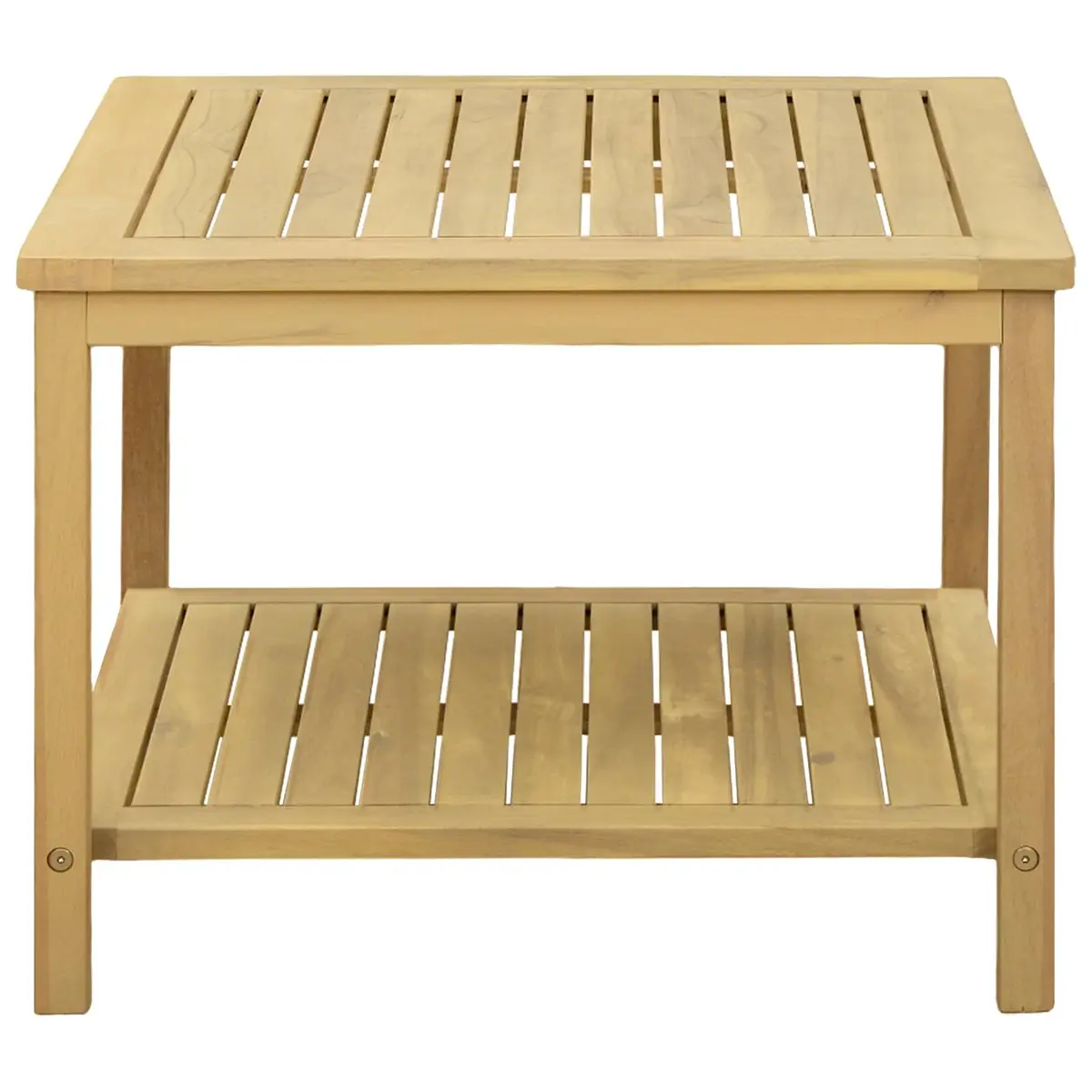 Side Table Solid Acacia Wood 60x60x45cm Rustic Garden Patio Accent Furniture