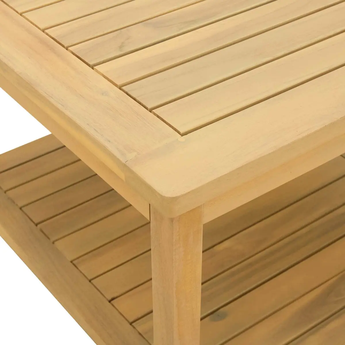 Side Table Solid Acacia Wood Brown Garden Patio Accent Coffee Furniture