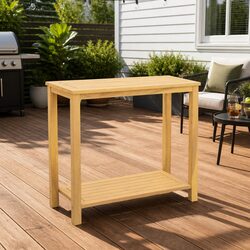 Compact Brown Rustic Console Table for Garden Use