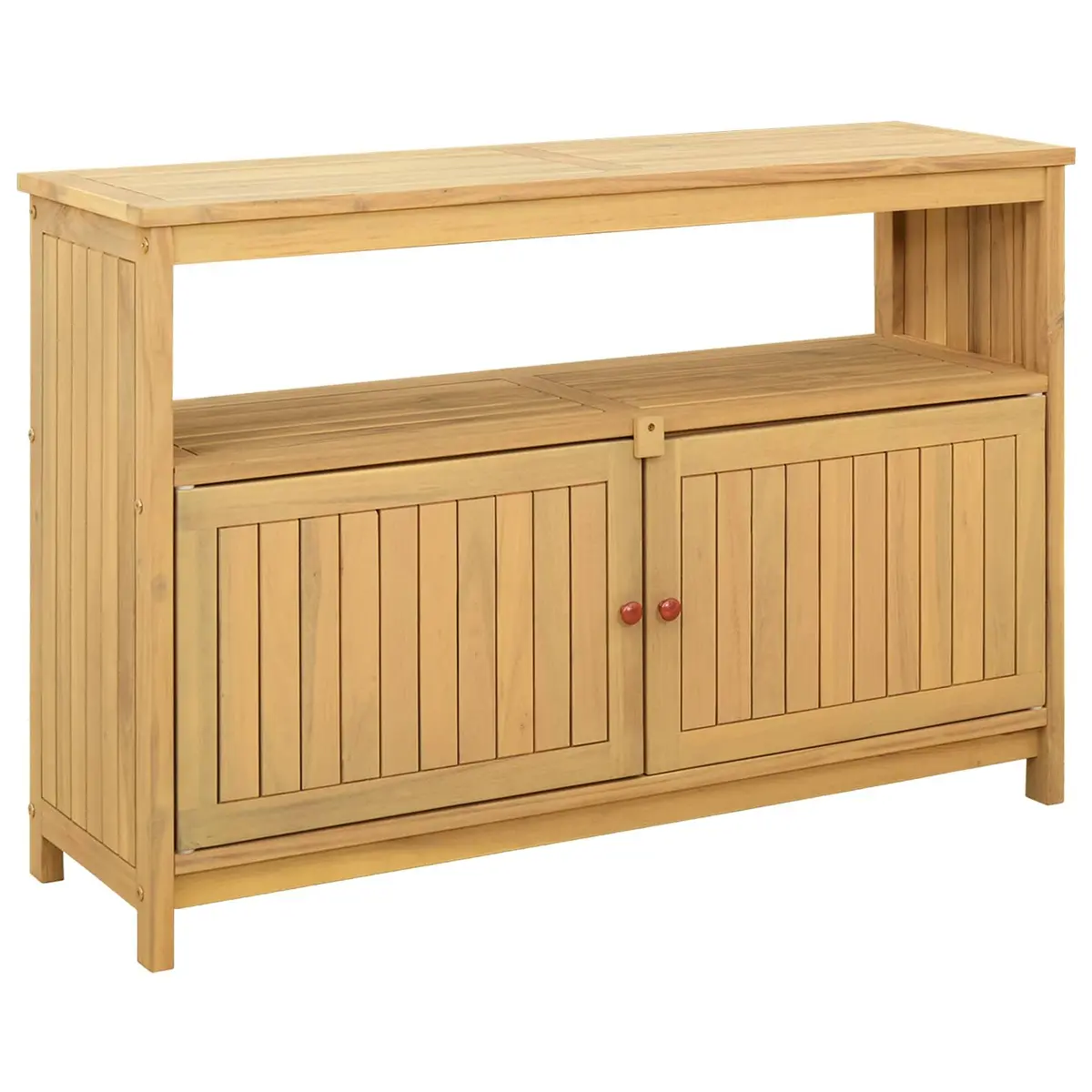 Garden Console Table with Storage Shelves Outdoor Indoor Furniture Light Acacia