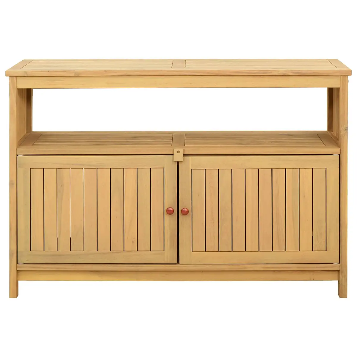 Garden Console Table with Storage Shelves Outdoor Indoor Furniture Light Acacia