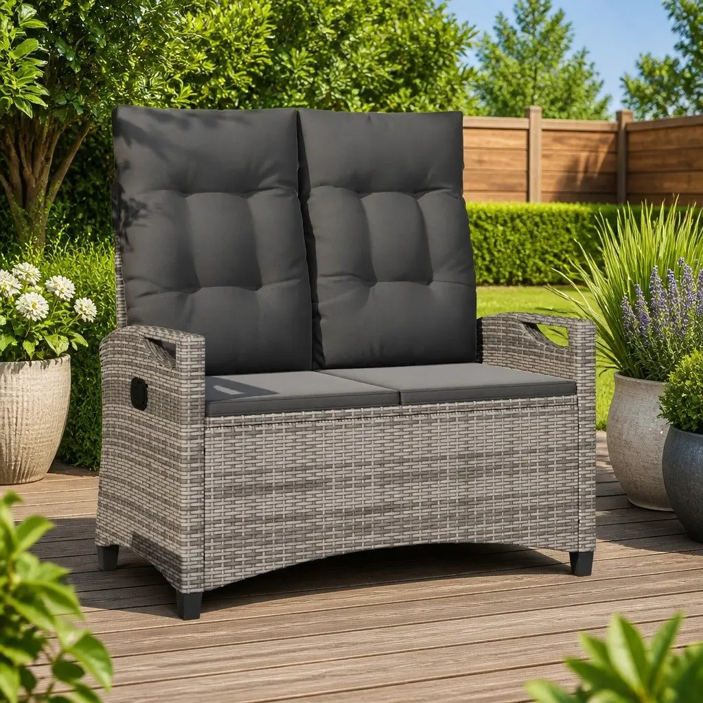 Garden Bench with Adjustable Backrest
