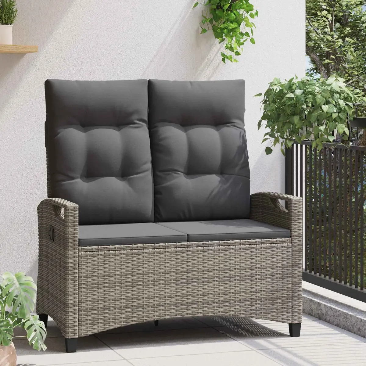 Garden Bench with Adjustable Backrest