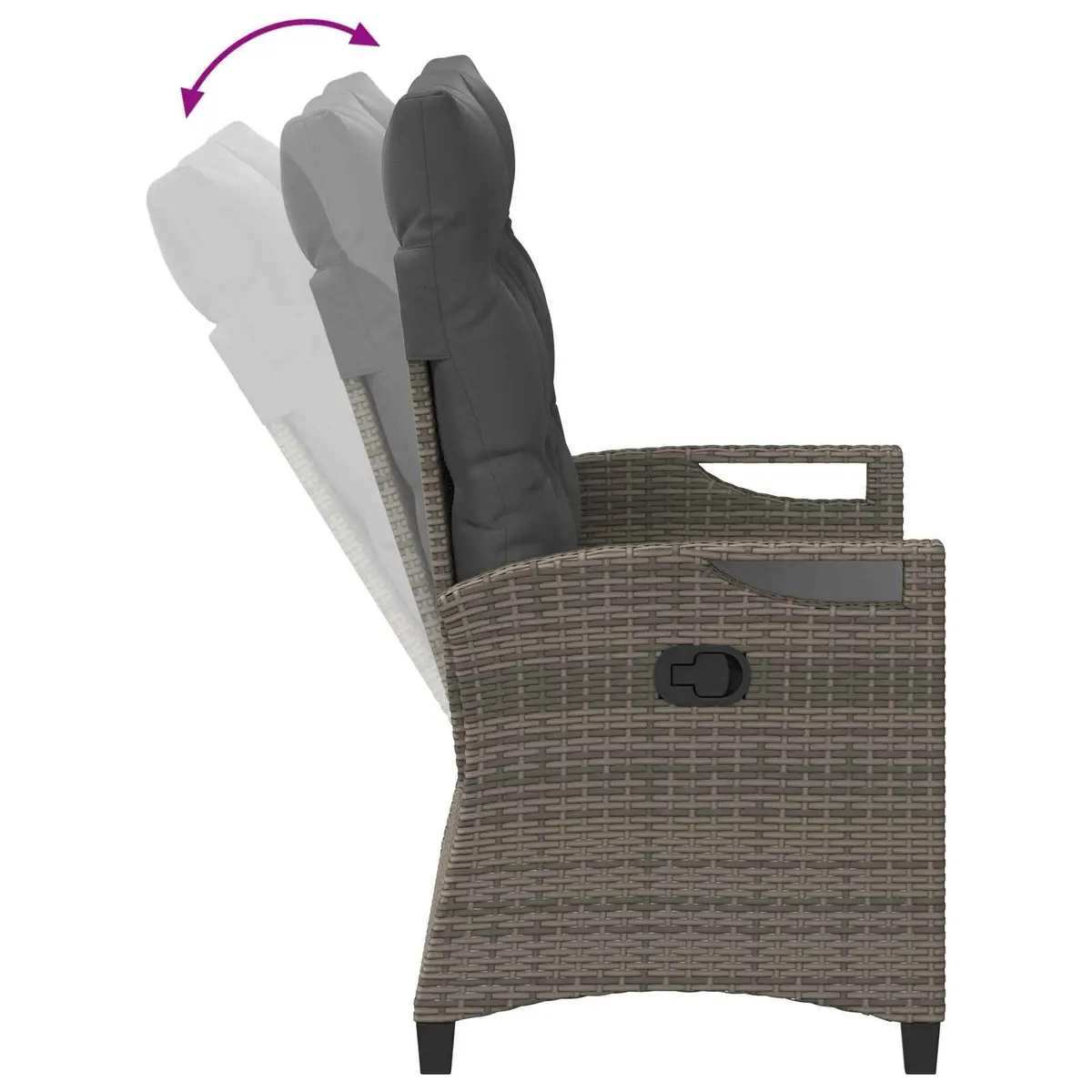 Garden Bench with Adjustable Backrest
