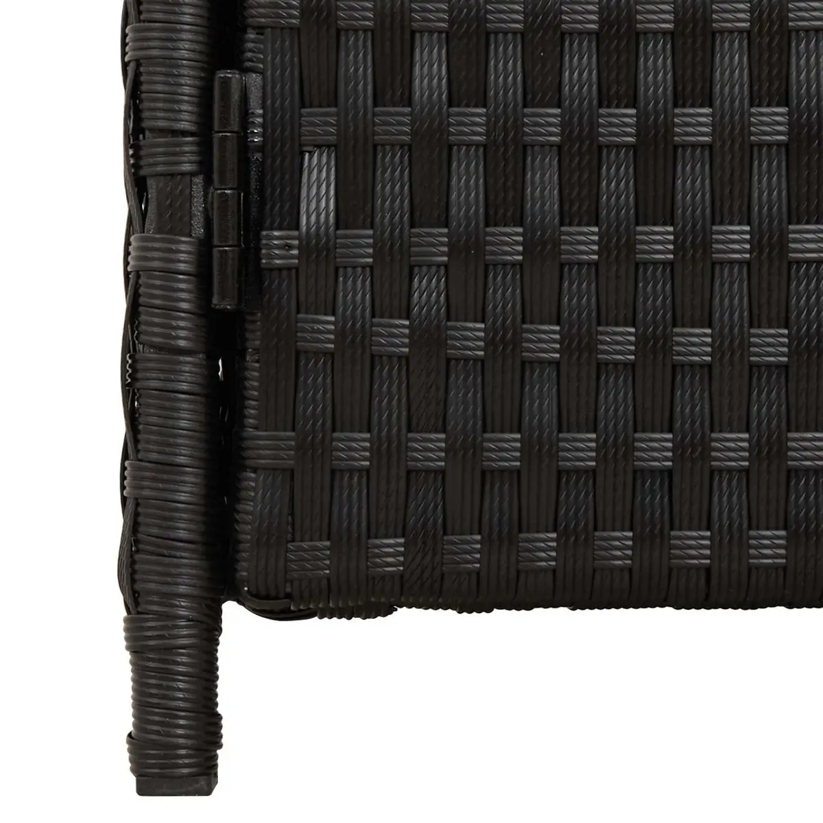Storage Cabinet Black 70x50x87cm Acacia Wood Top Poly Rattan Shelving Indoor Outdoor Furniture