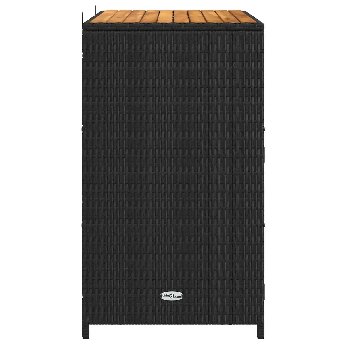 Storage Cabinet Black 70x50x87cm Acacia Wood Top Poly Rattan Shelving Indoor Outdoor Furniture