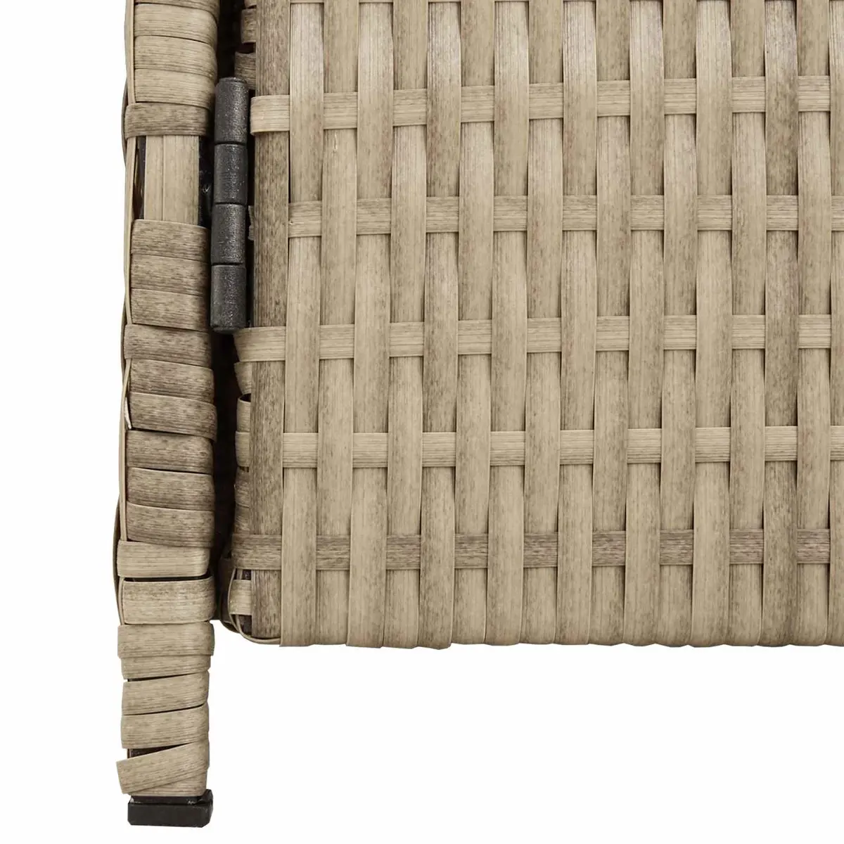 Rattan Storage Cabinet Beige 70x50x87cm Solid Acacia Wood Top Powder Coated Steel Frame Poly Rattan Shelves and Doors Indoor Outdoor