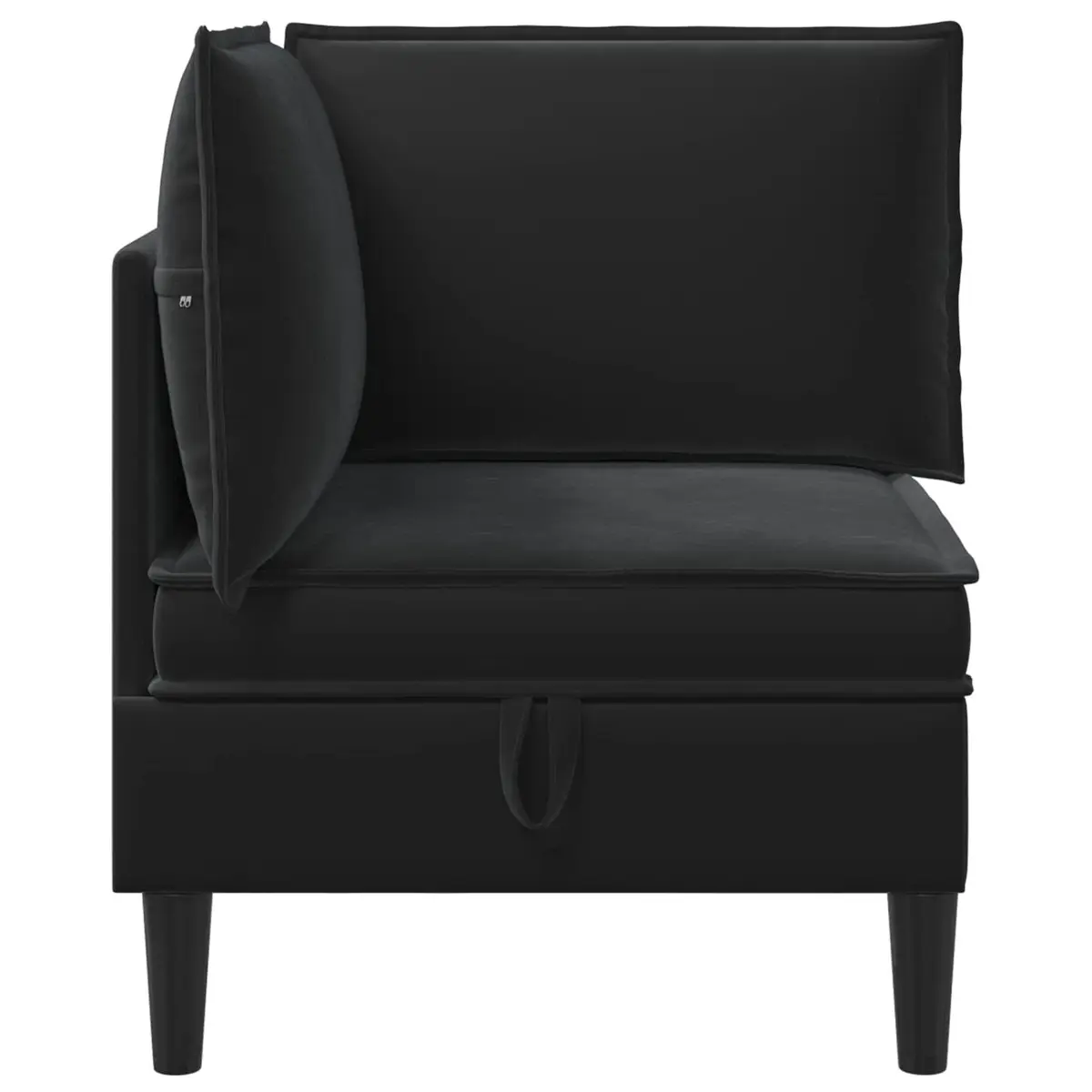 Sofa Black Velvet Modern Living Room Furniture with Storage Compartment