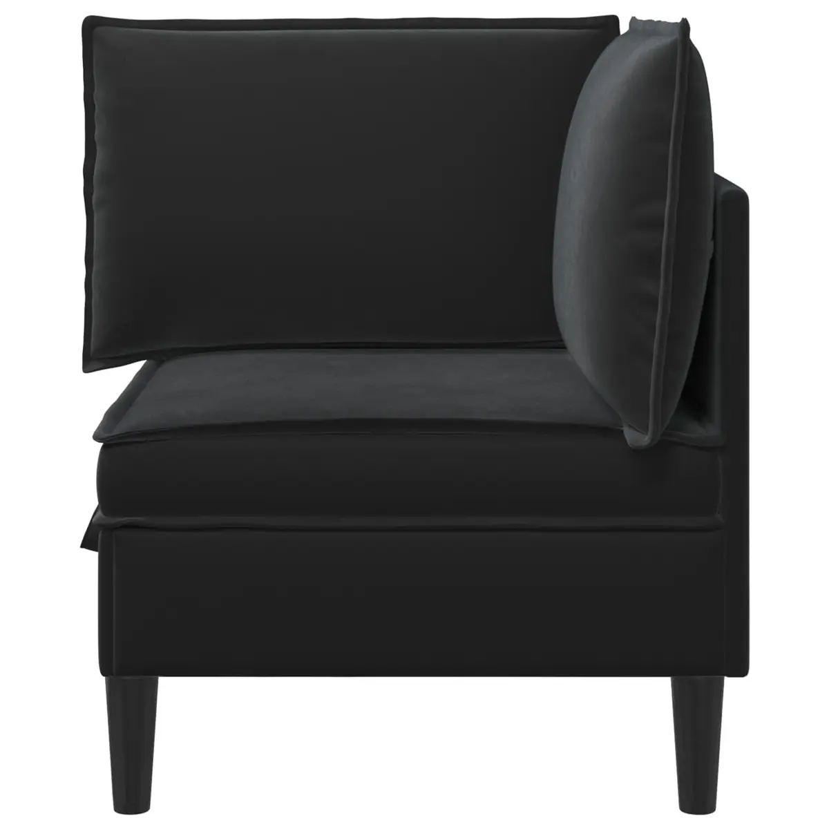 Sofa Black Velvet Modern Living Room Furniture with Storage Compartment