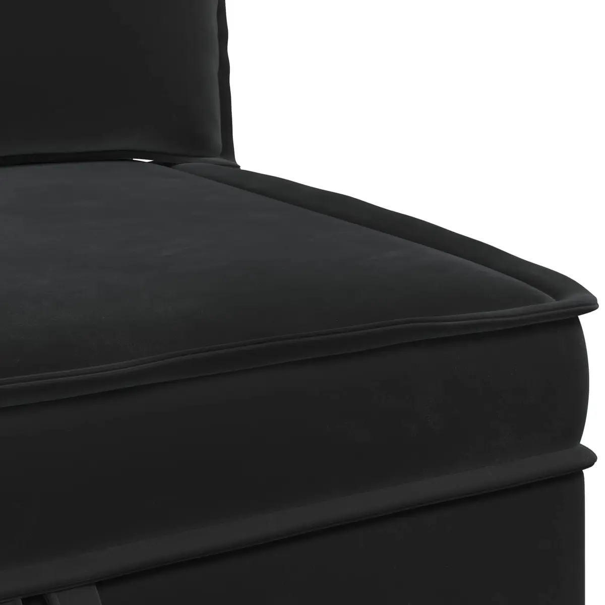 Sofa Black Velvet Modern Living Room Furniture with Storage Compartment
