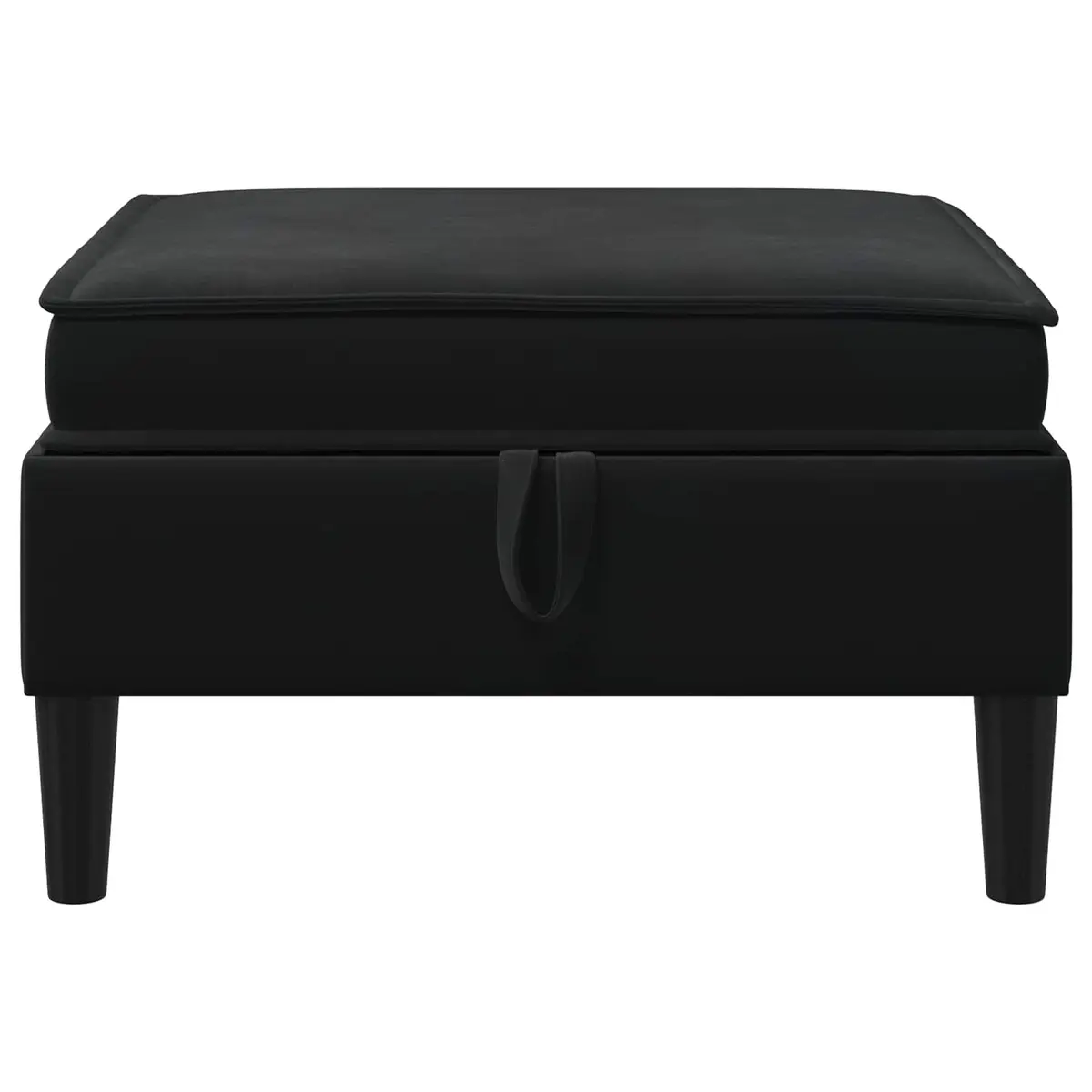 Storage Sofa Stool Black Velvet Modern Living Room Furniture with Built-in