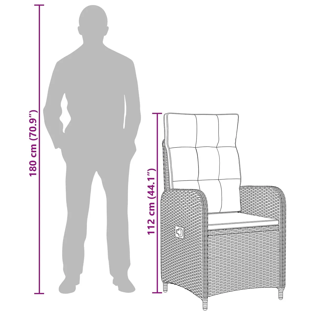 Black Garden Recliner Chair