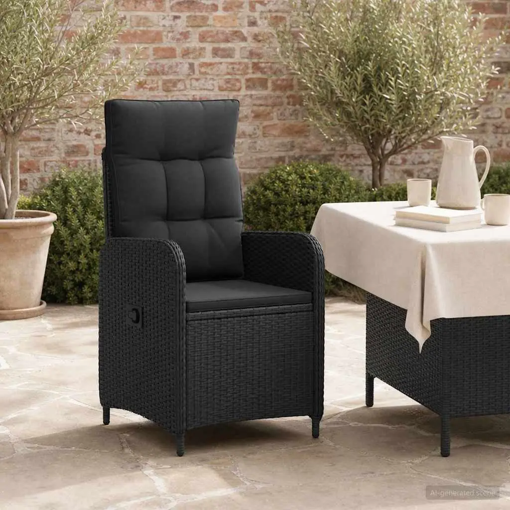 Black Garden Recliner Chair