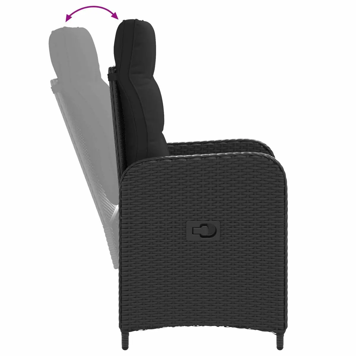 Black Garden Recliner Chair