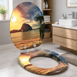 Concise Orange Soft-Close Toilet Seat, Easy Install