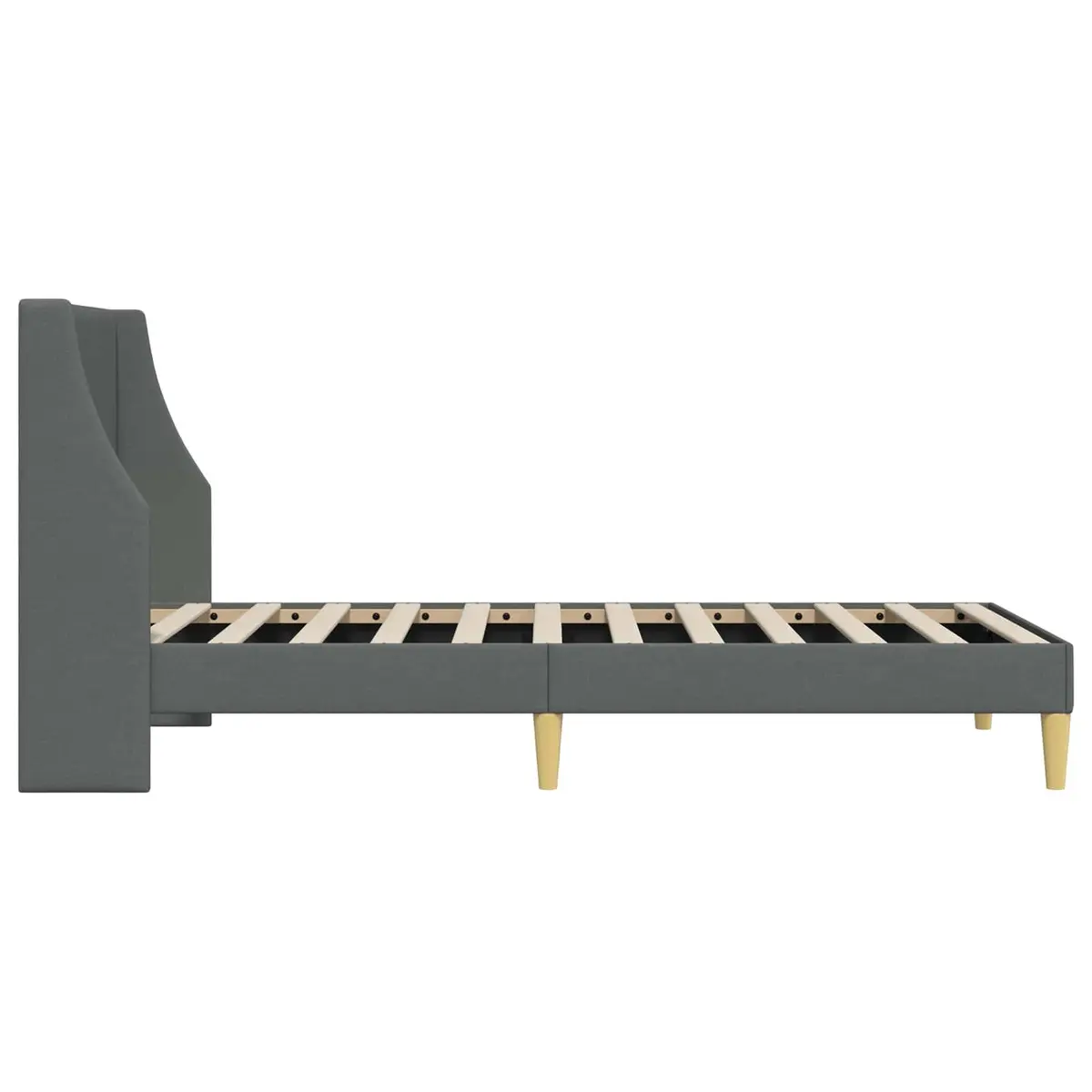 Bed Frame with Wall-Mounted Headboard Modern Bedroom Furniture Plywood Curved