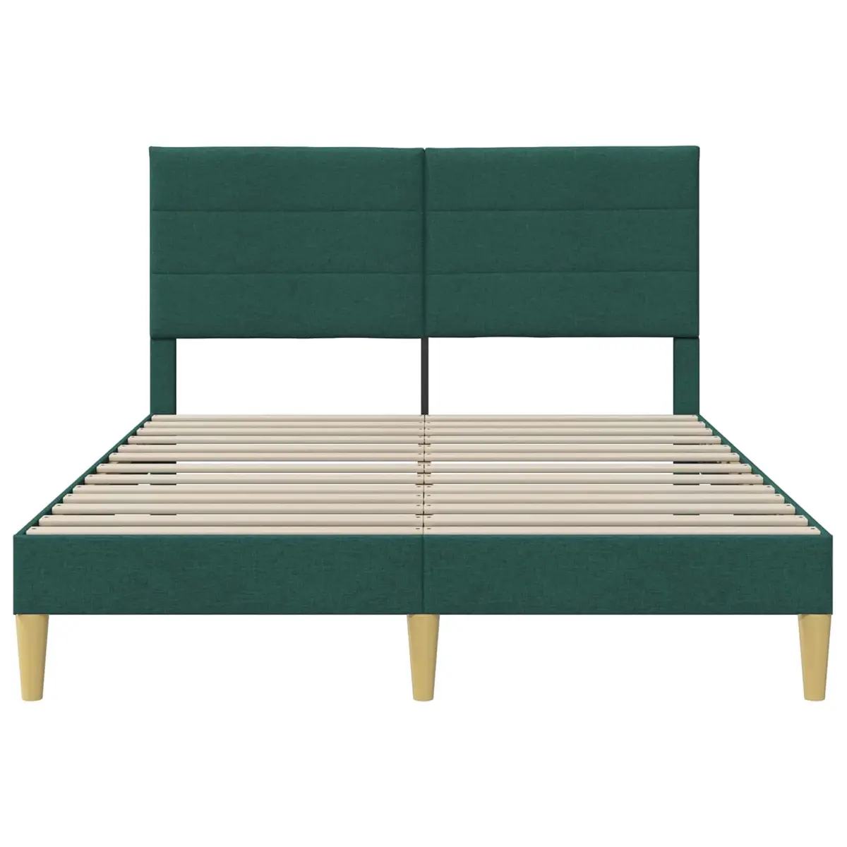 Bed Frame with Fabric Headboard Dark Grey Modern Bedroom Furniture 153x203cm