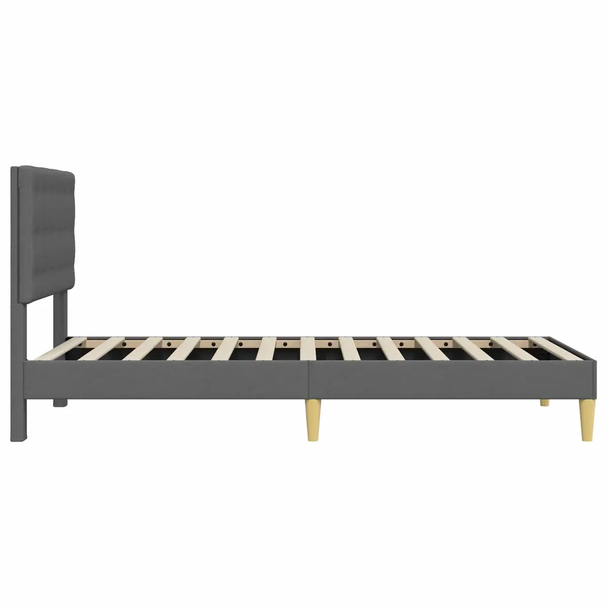 Bed Frame with Headboard Grey 90 x 190 cm Modern Bedroom Furniture Fabric