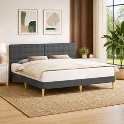 Create Your Dream Bedroom with a Grey Bed Frame 180 x 200 cm