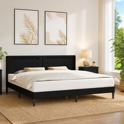 Concise and Confident Modern Bed Frame with LED Lighting
