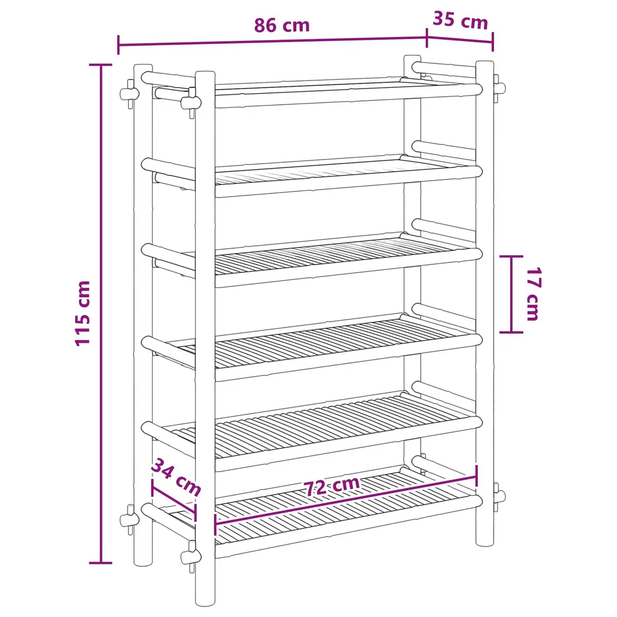 6-Tier Bamboo Shoe Rack for Easy Storage