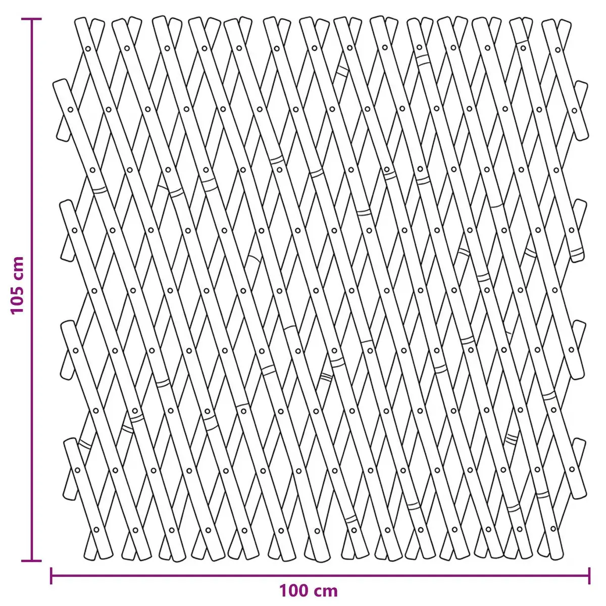 Expandable Bamboo Trellis Fence Panel 100 x 105 cm Garden Plant Support Beige