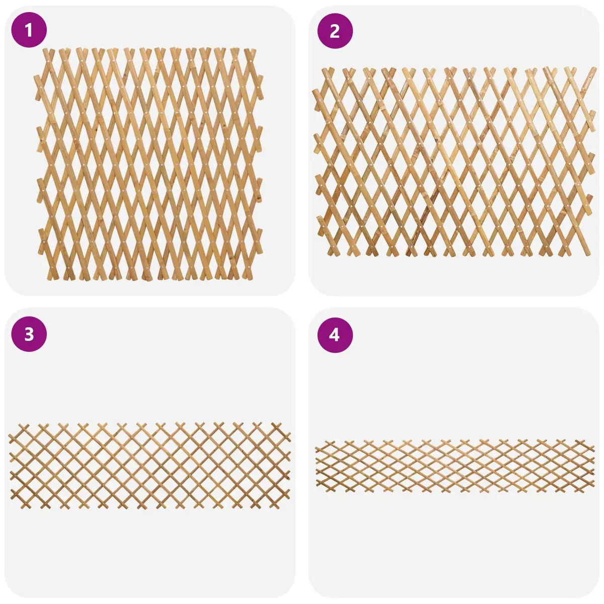 Expandable Bamboo Trellis Fence Panel 100 x 105 cm Garden Plant Support Beige
