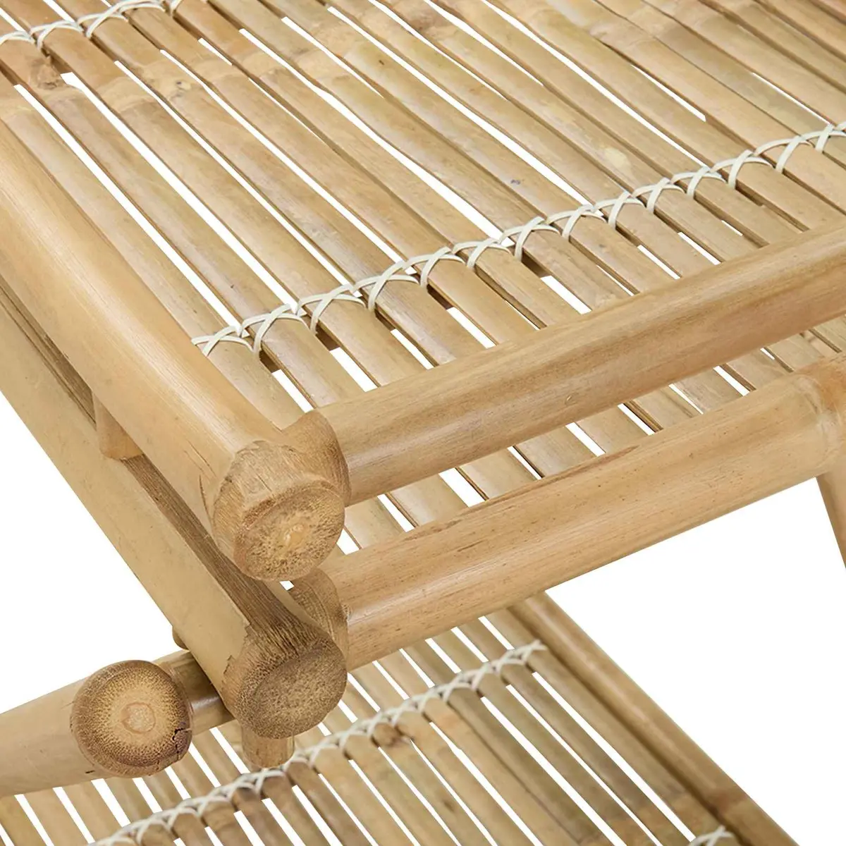 Bamboo Serving Trolley Brown 79 x 67.5 x 84 cm Indoor Outdoor Wheels
