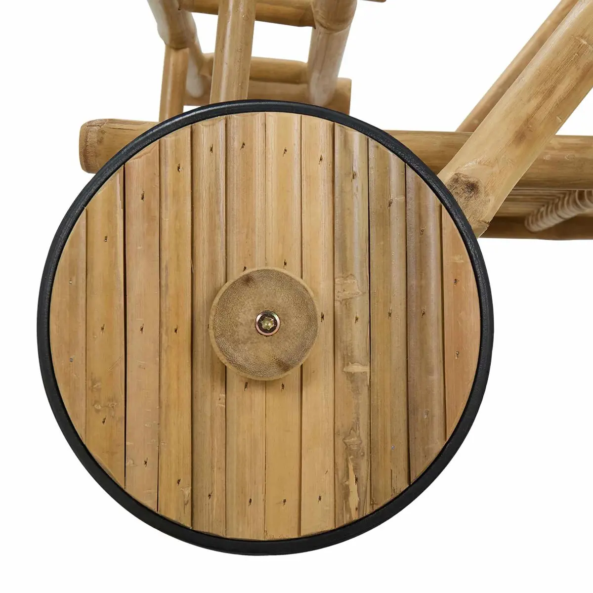 Bamboo Serving Trolley Brown 79 x 67.5 x 84 cm Indoor Outdoor Wheels