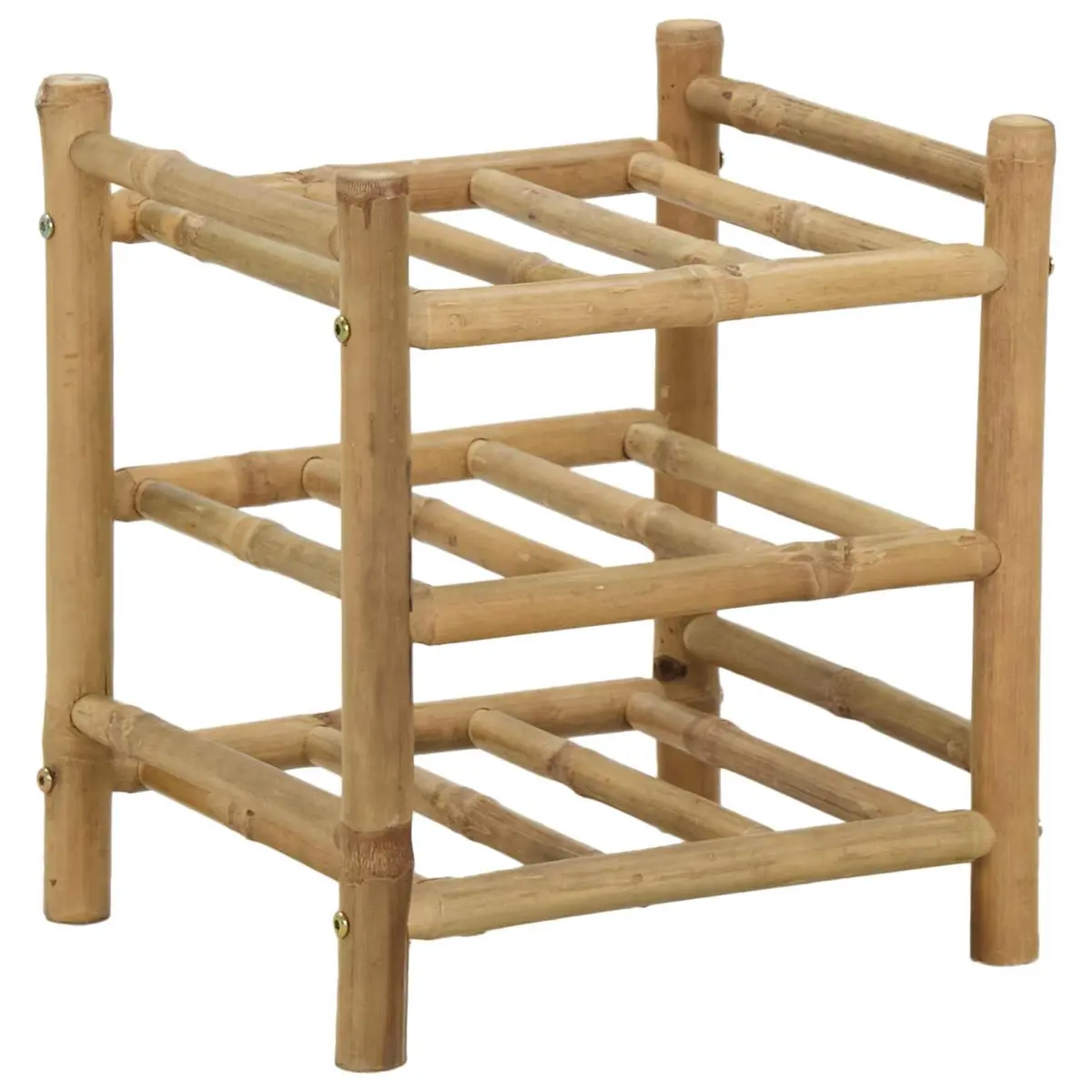 Wine Rack Brown 32.5 x 29.5 x 36 cm Modern Bamboo Storage Display