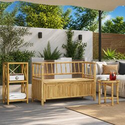 Compact and Functional Garden Storage Bench