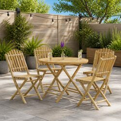 Compact Bamboo Garden Table for Easy Use