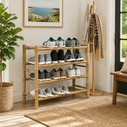 Bamboo Shoe Rack with Organized Shelf for Your Home