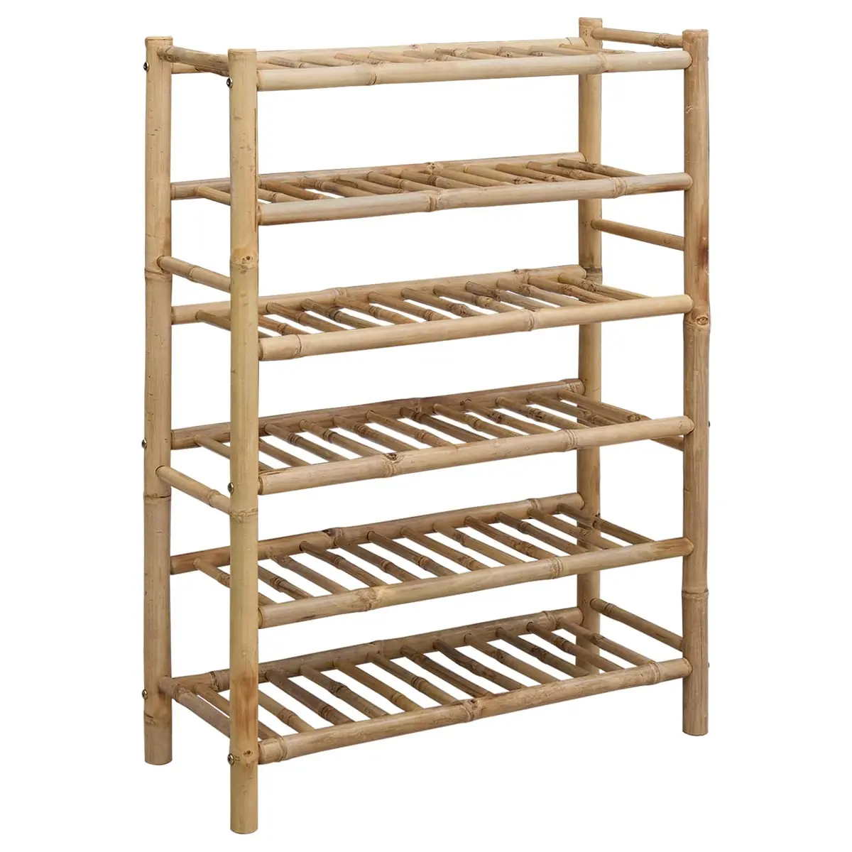 Shoe Rack with Shelf Storage Organiser 68 x 28 x 96 cm Brown Natural