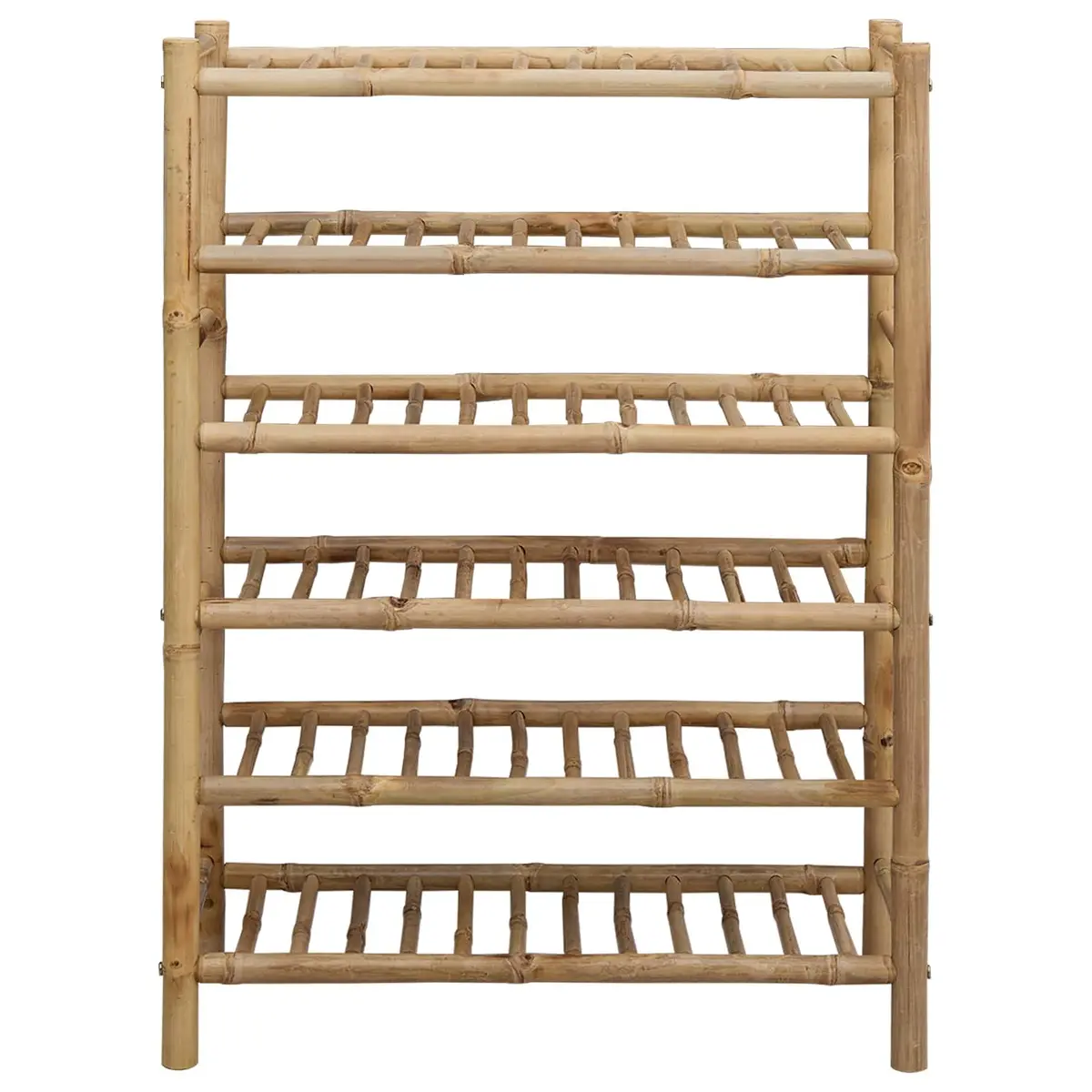 Shoe Rack with Shelf Storage Organiser 68 x 28 x 96 cm Brown Natural