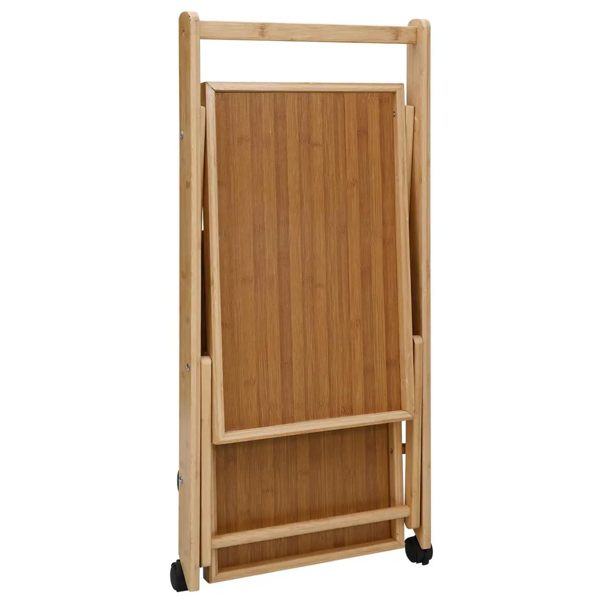 Kitchen Trolley with Wheels Two-Tier Storage Foldable Dining Trolley Cart