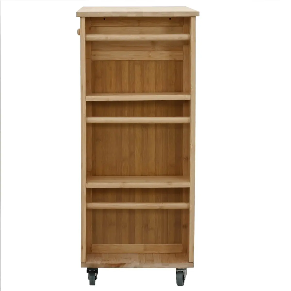 Kitchen Trolley Brown 3-Tier Storage with Wheels for Dining Room Serving