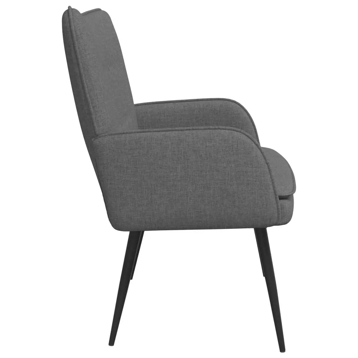 2-Seater Sofa Grey Fabric Button-Tufted Armrest Compact Living Room Couch
