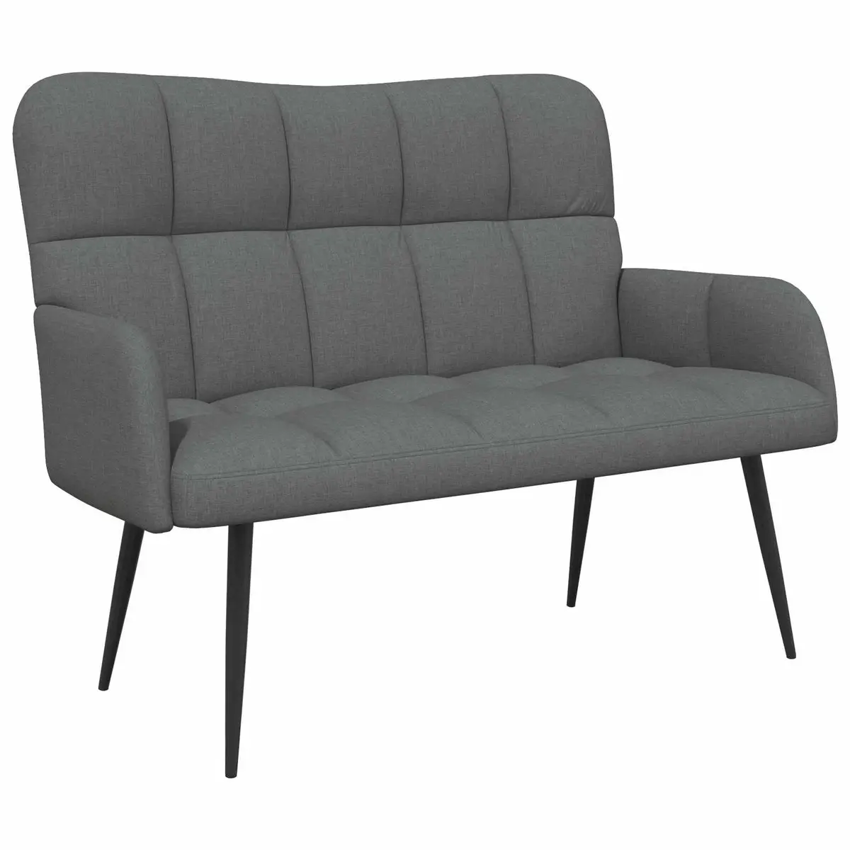 2-Seater Sofa Dark Grey Compact Loveseat Living Room Bedroom Furniture