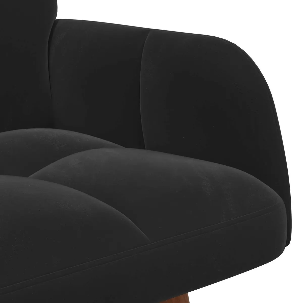 2-Seater Sofa Black Velvet Modern 115x61x87cm Smooth Plush
